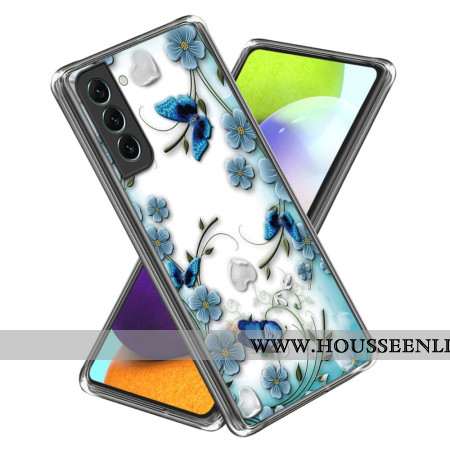 Coque Samsung Galaxy S24 5G Papillons et Fleurs