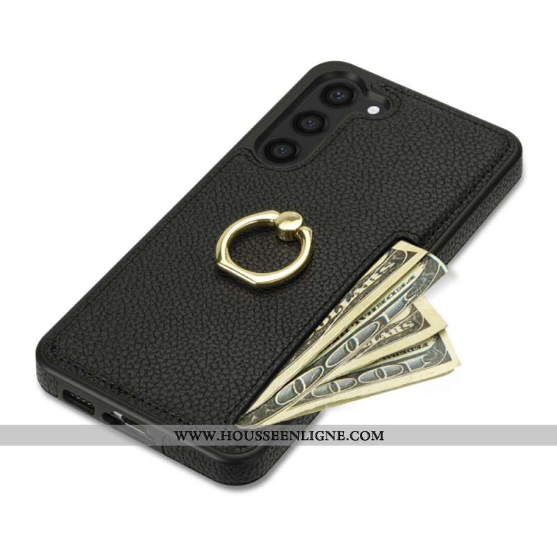 Coque Samsung Galaxy S24 5G Style Cuir avec Porte-Cartes et Support