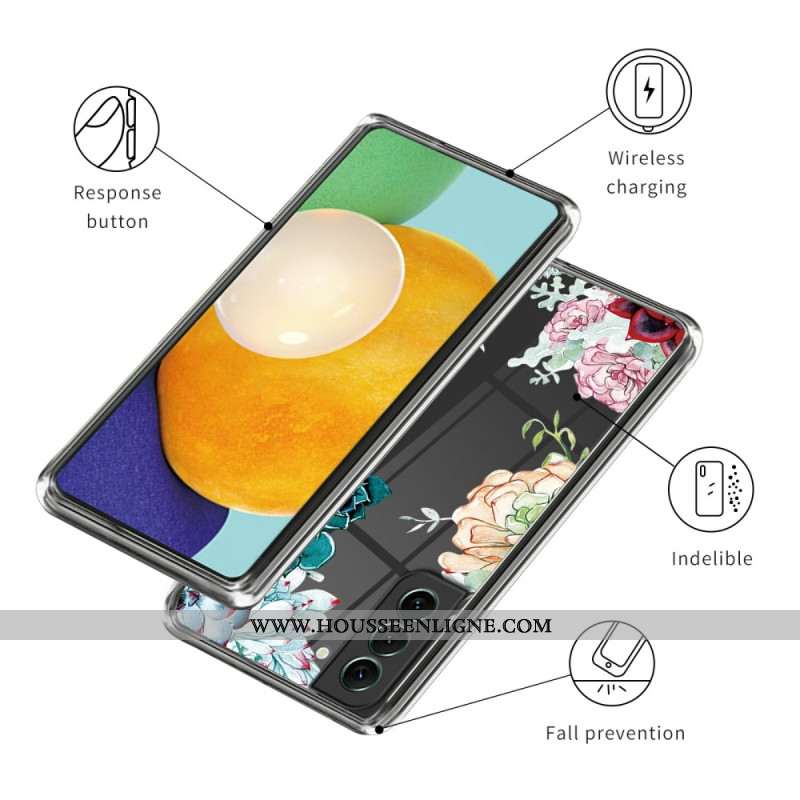 Coque Samsung Galaxy S24 5G Transparente Florale