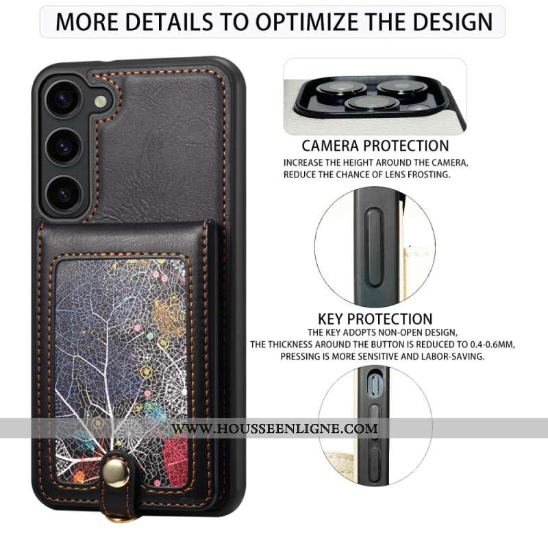 Coque Samsung Galaxy S24 5G avec Porte-Carte et Bandoulière