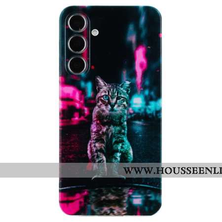 Coque Samsung Galaxy S24 FE Chat au Feu Tricolore