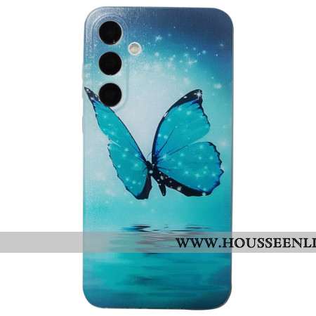 Coque Samsung Galaxy S24 FE Papillon Bleu