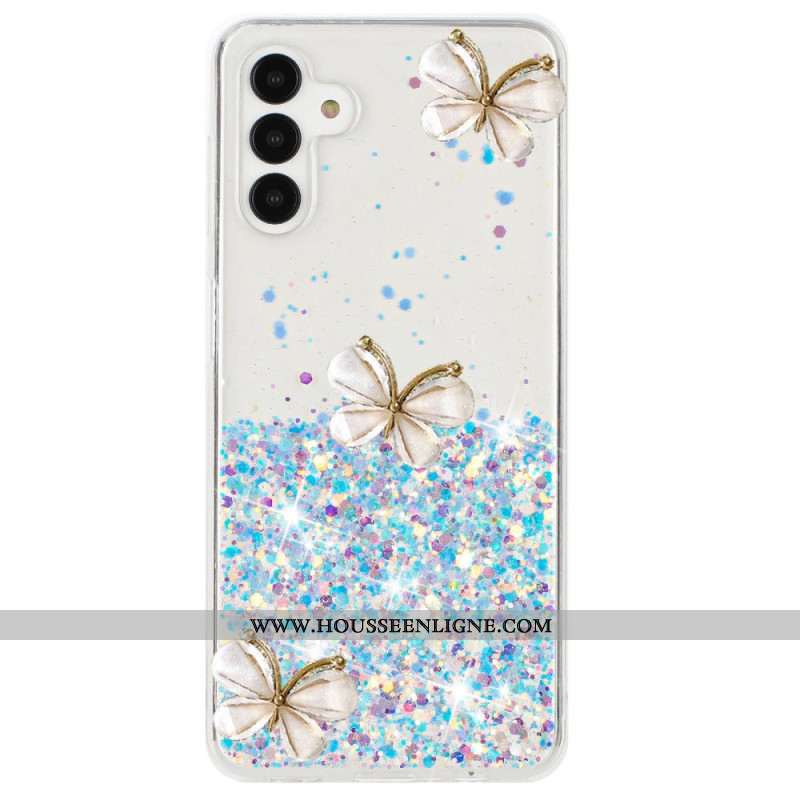 Coque Samsung Galaxy S24 FE Phosphorescente Papillons 3D