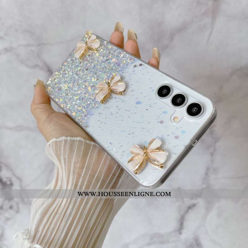 Coque Samsung Galaxy S24 FE Phosphorescente Papillons 3D