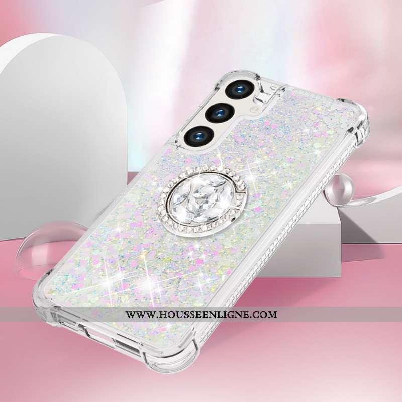 Coque Samsung Galaxy S24 Plus 5G Anneau-Support Paillettes