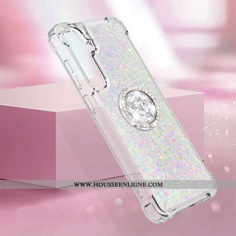 Coque Samsung Galaxy S24 Plus 5G Anneau-Support Paillettes