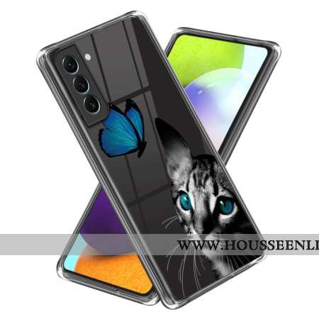 Coque Samsung Galaxy S24 Plus 5G Chat et Papillon