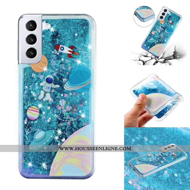 Coque Samsung Galaxy S24 Plus 5G Liquide à Paillettes Univers