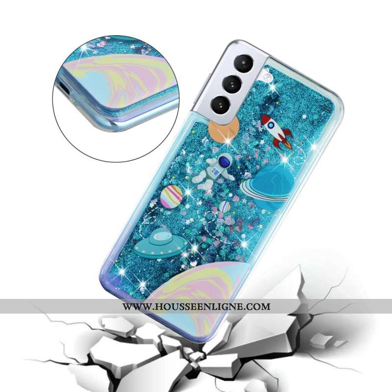 Coque Samsung Galaxy S24 Plus 5G Liquide à Paillettes Univers