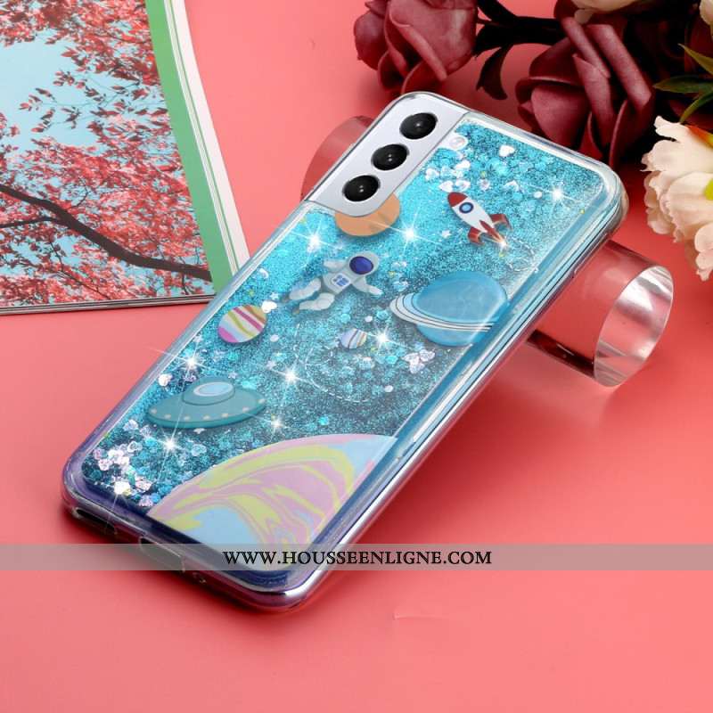 Coque Samsung Galaxy S24 Plus 5G Liquide à Paillettes Univers