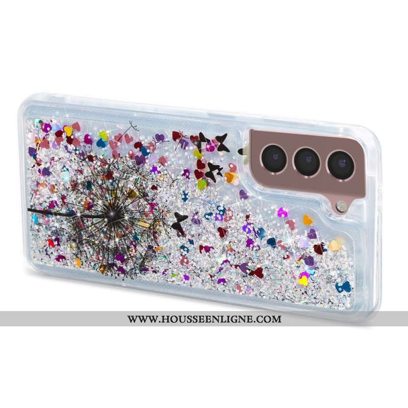 Coque Samsung Galaxy S24 Plus 5G Paillettes Liquides Pissenlit