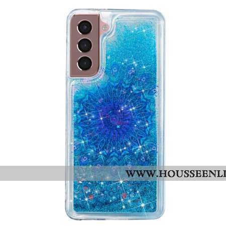 Coque Samsung Galaxy S24 Plus 5G Paillettes Liquides et Mandala