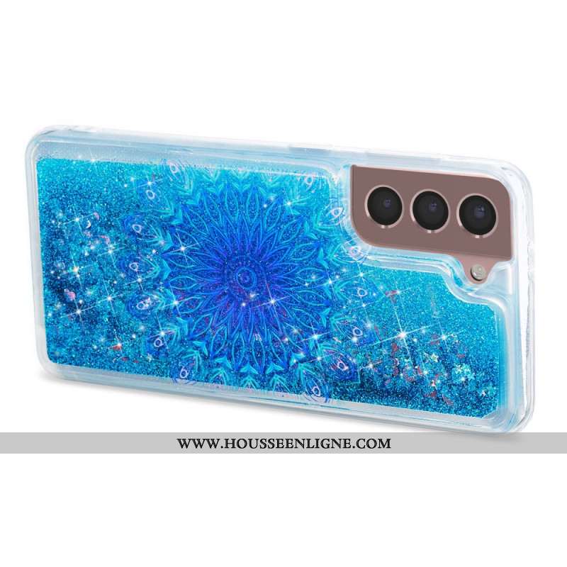 Coque Samsung Galaxy S24 Plus 5G Paillettes Liquides et Mandala