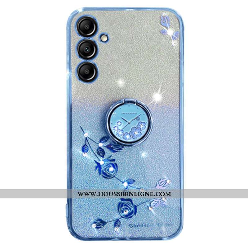 Coque Samsung Galaxy S24 Plus 5G Paillettes et Anneau-Support KADEM