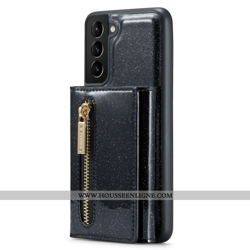 Coque Samsung Galaxy S24 Plus 5G Pailletée Portefeuille Détachable DG.MING