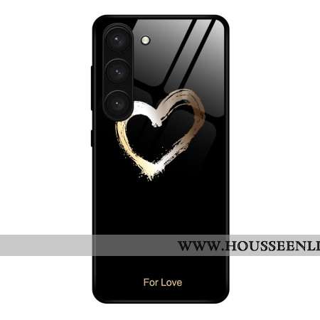 Coque Samsung Galaxy S24 Plus 5G Verre Trempé Coeur Noir