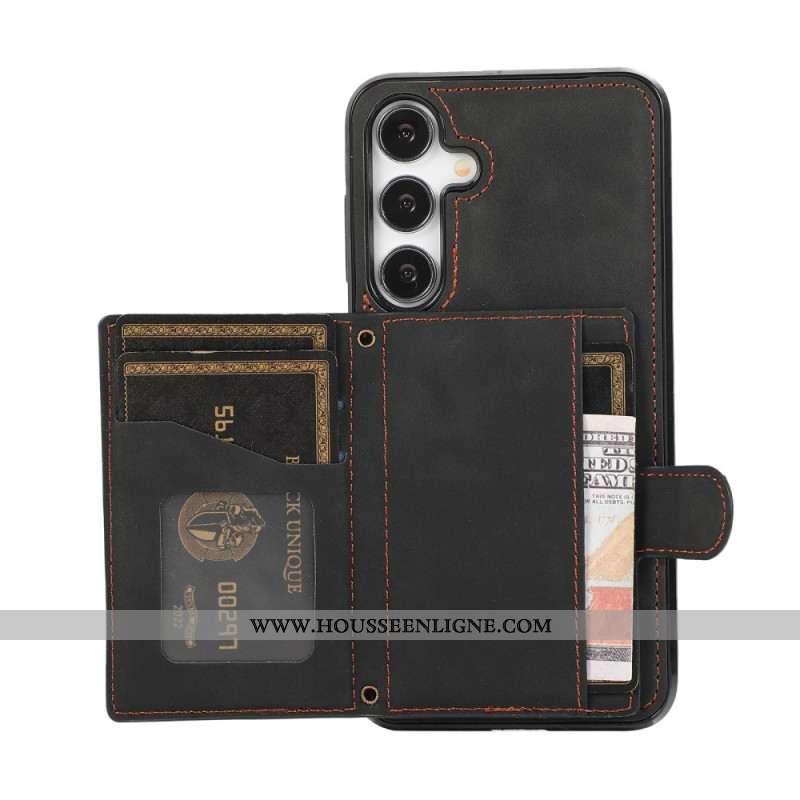 Coque Samsung Galaxy S24 Plus 5G avec Porte-Cartes Support et Bandoulière