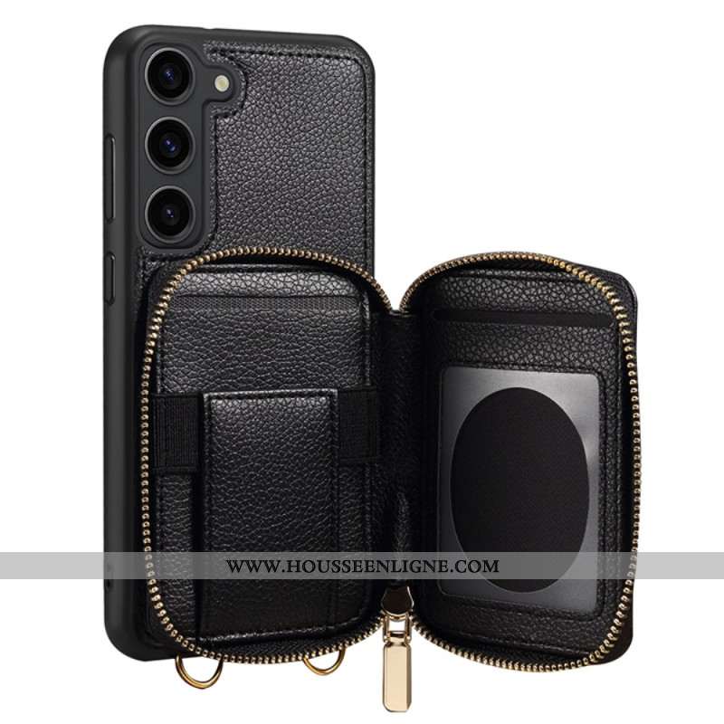 Coque Samsung Galaxy S24 Plus Portefeuille Intégré et Bandoulière