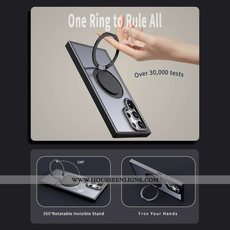 Coque Samsung Galaxy S24 Ultra 5G Design Anneau Rotatif Compatible MagSafe