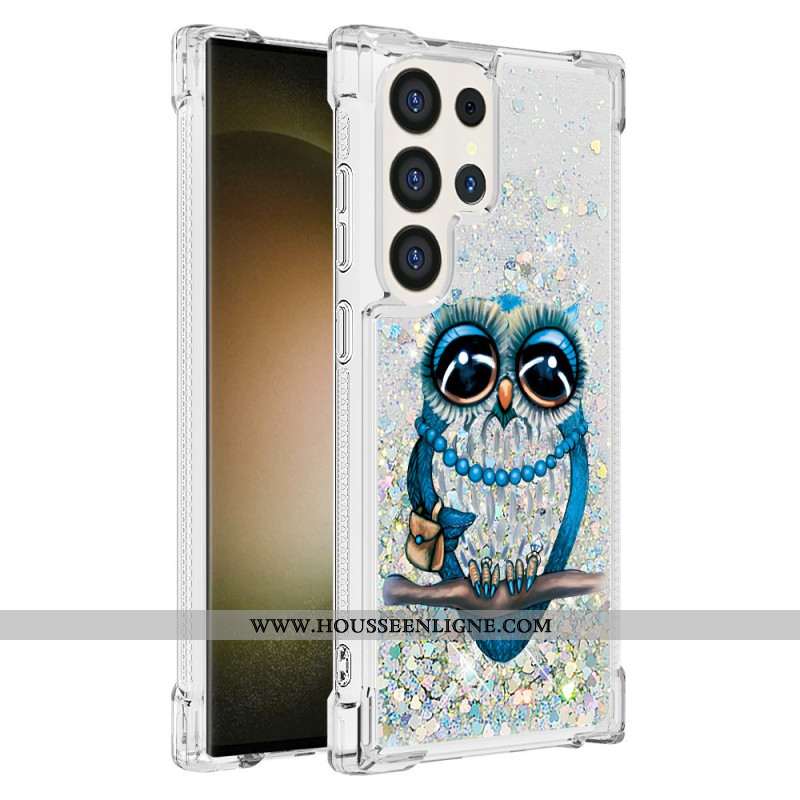 Coque Samsung Galaxy S24 Ultra 5G Paillettes Chouette