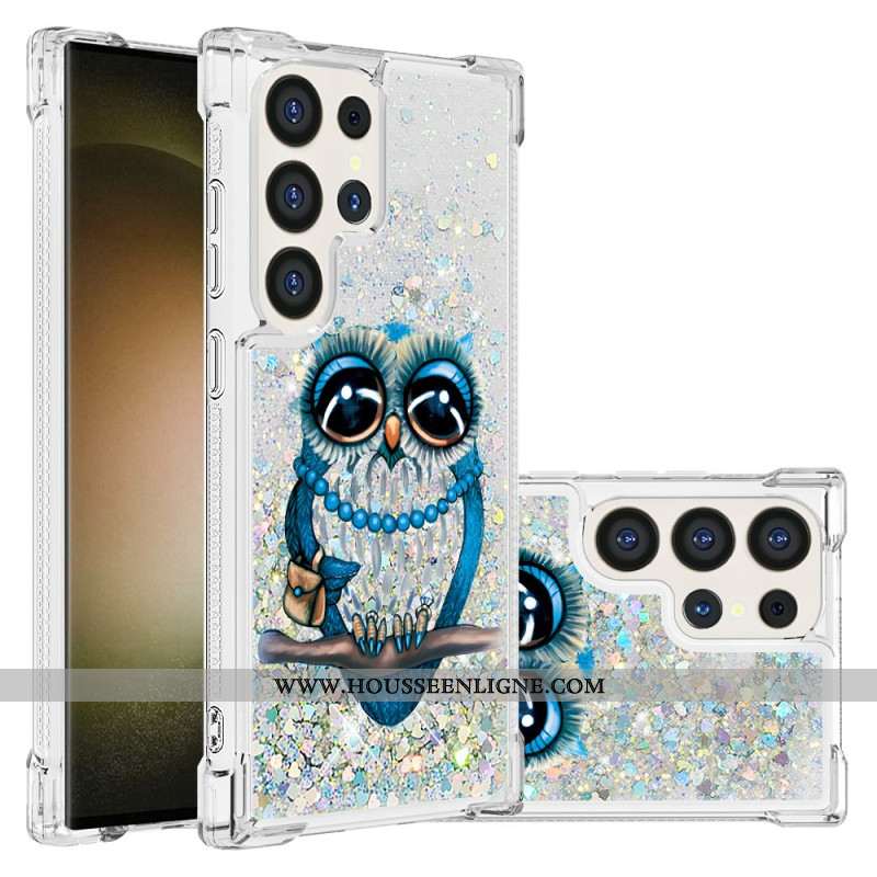 Coque Samsung Galaxy S24 Ultra 5G Paillettes Chouette