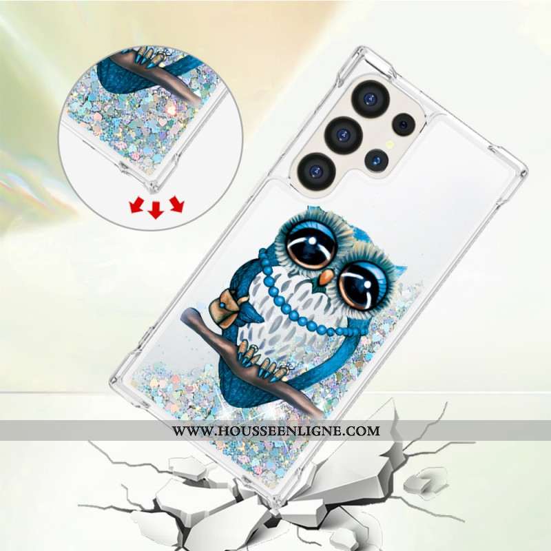 Coque Samsung Galaxy S24 Ultra 5G Paillettes Chouette