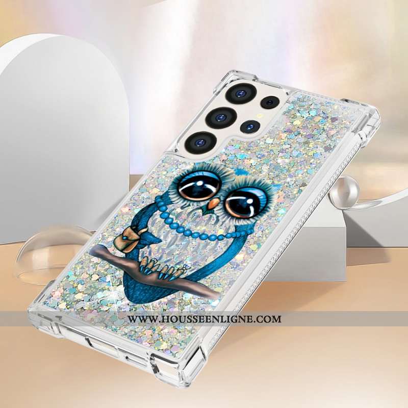 Coque Samsung Galaxy S24 Ultra 5G Paillettes Chouette