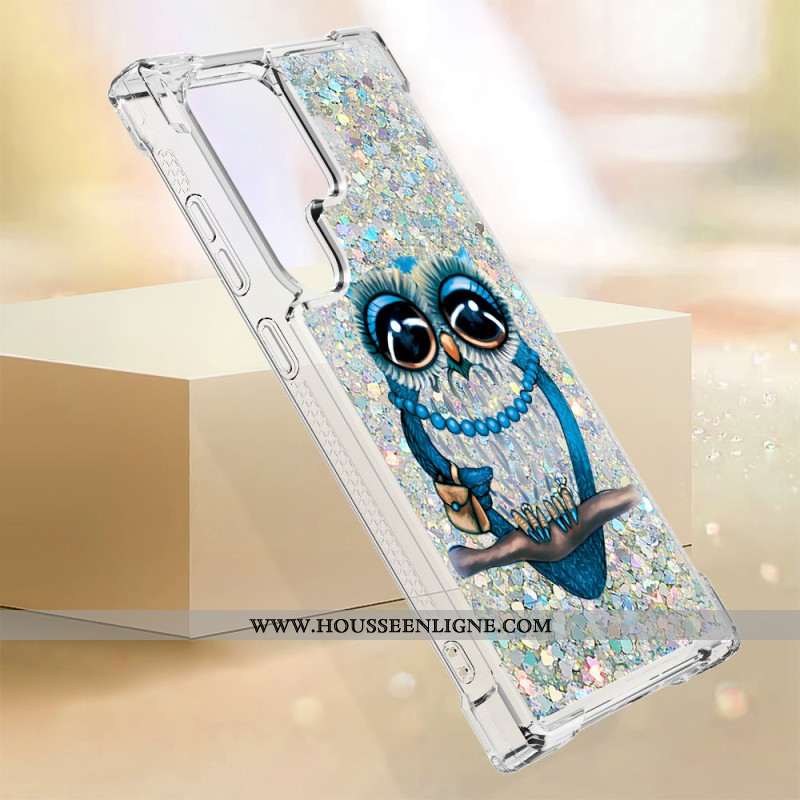 Coque Samsung Galaxy S24 Ultra 5G Paillettes Chouette