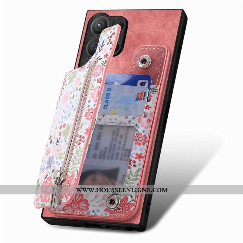 Coque Samsung Galaxy S24 Ultra 5G Portefeuille Intégré Florale