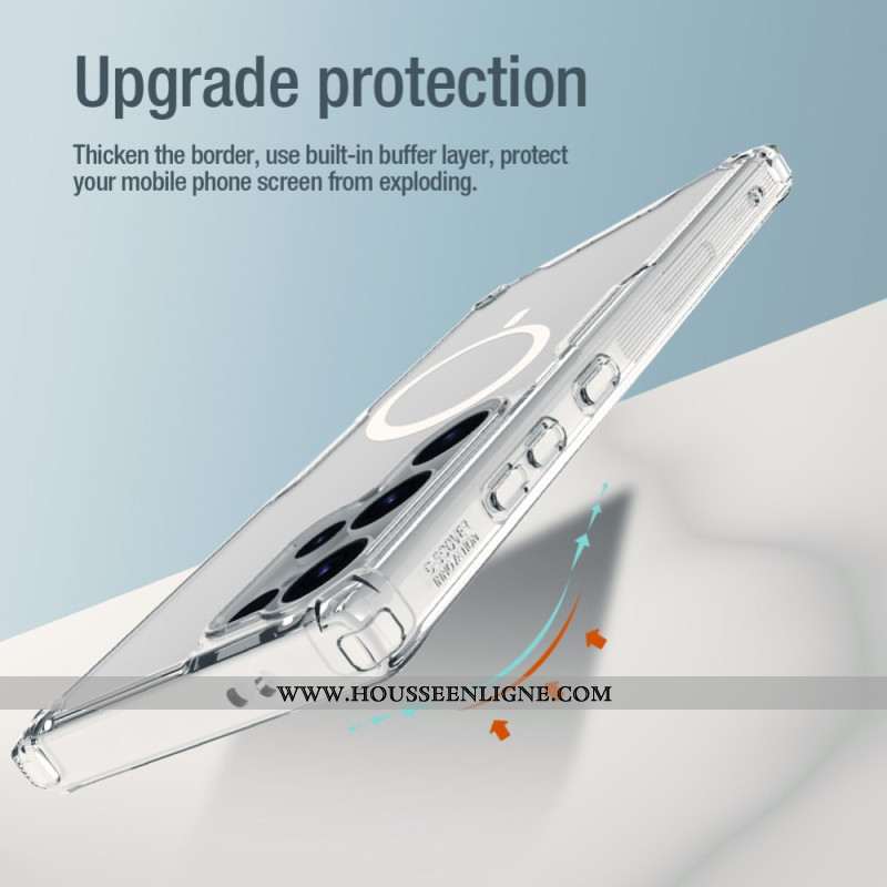 Coque Samsung Galaxy S24 Ultra 5G Transparente Compatible avec MagSafe Série Nature Pro NILLKIN