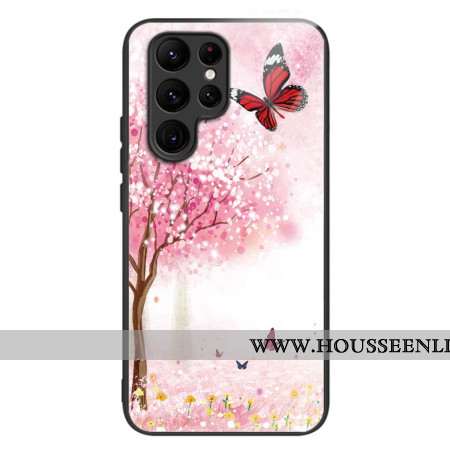 Coque Samsung Galaxy S24 Ultra 5G Verre Trempé Cerisiers en fleurs