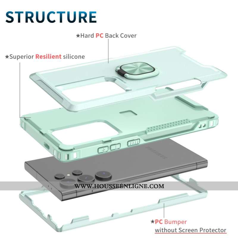 Coque Samsung Galaxy S24 Ultra 5G avec Anneau Rotatif Support