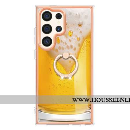 Coque Samsung Galaxy S24 Ultra 5G avec Anneau-Support Bière