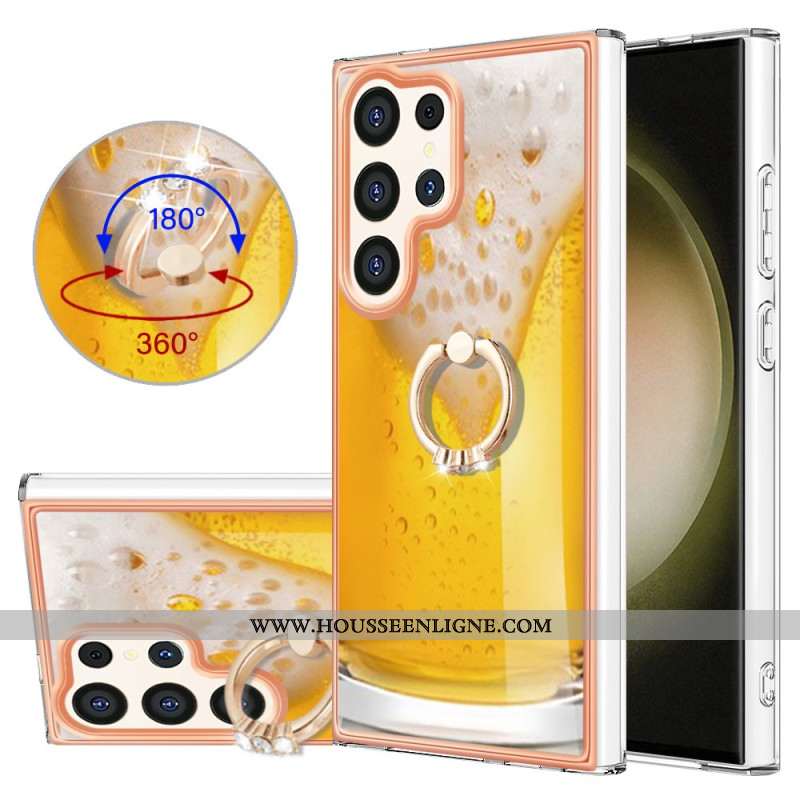 Coque Samsung Galaxy S24 Ultra 5G avec Anneau-Support Bière