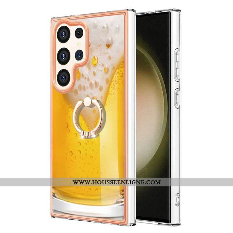 Coque Samsung Galaxy S24 Ultra 5G avec Anneau-Support Bière