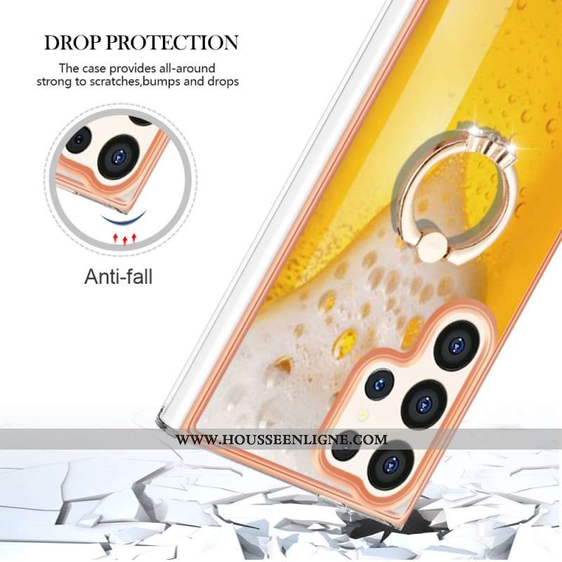 Coque Samsung Galaxy S24 Ultra 5G avec Anneau-Support Bière