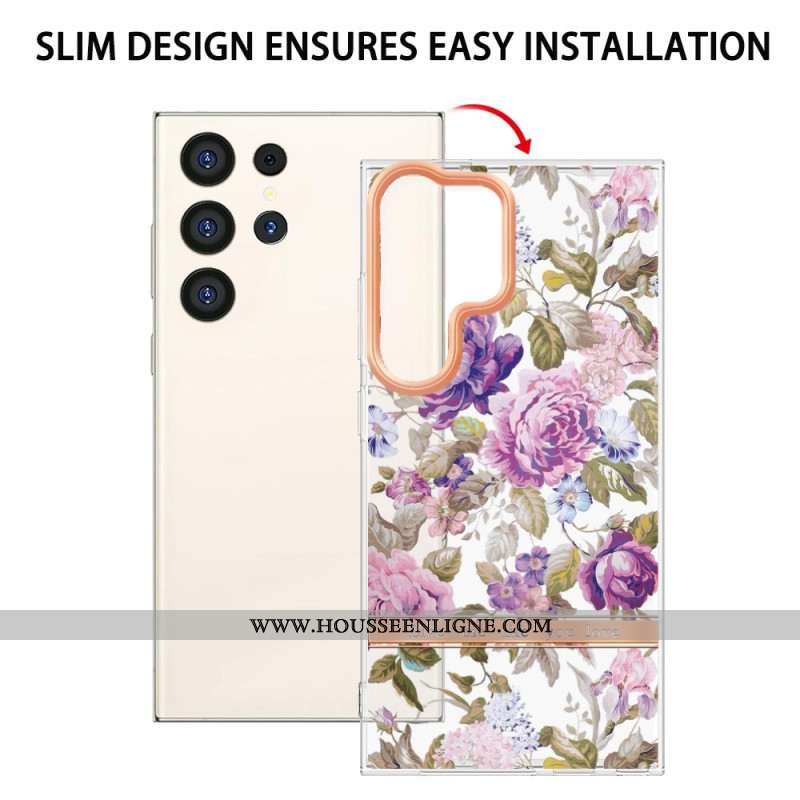 Coque Samsung Galaxy S24 Ultra 5G avec Motif Floral