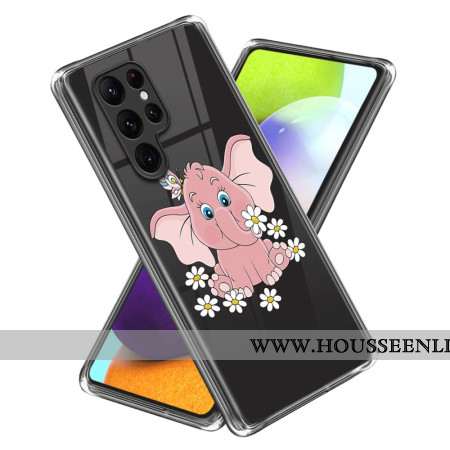 Coque Samsung Galaxy S24 Ultra 5G Éléphant rose