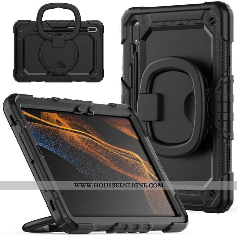 Coque Samsung Galaxy Tab S8 / S7 Support Rotatif et Bandoulière