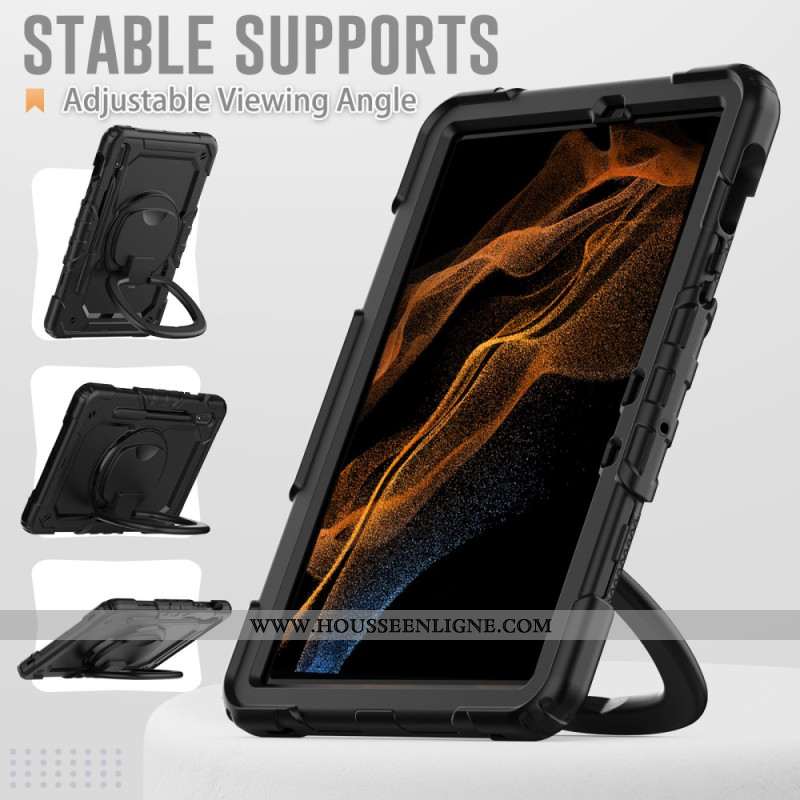 Coque Samsung Galaxy Tab S8 / S7 Support Rotatif et Bandoulière