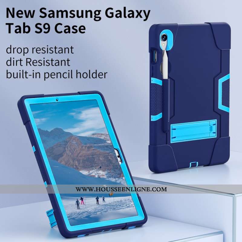 Coque Samsung Galaxy Tab S9 Bicolore avec Support Intégré