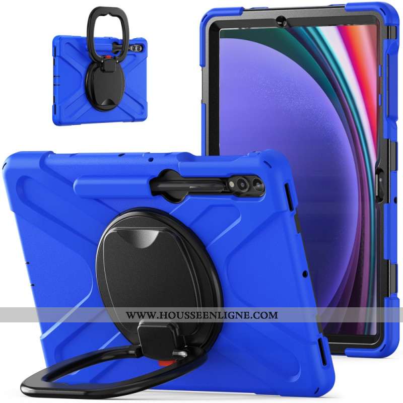 Coque Samsung Galaxy Tab S9 FE Plu /S9 Plus/S8 Plus/S7 Plus/S7 FE Multifonctions Support Rotatif et 