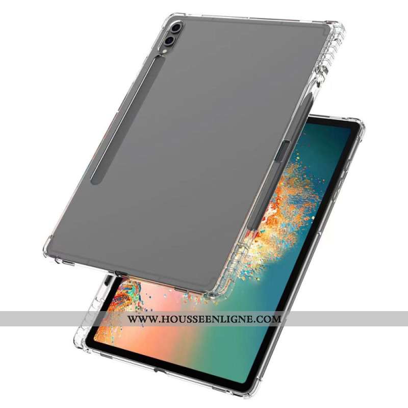 Coque Samsung Galaxy Tab S9 Plus Transparente avec Coins Renforcés et Porte-Stylet