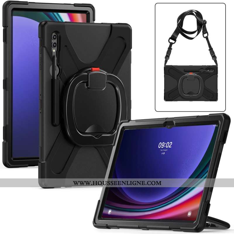 Coque Samsung Galaxy Tab S9 / S8 Ultra Support Rotatif et Bandoulière