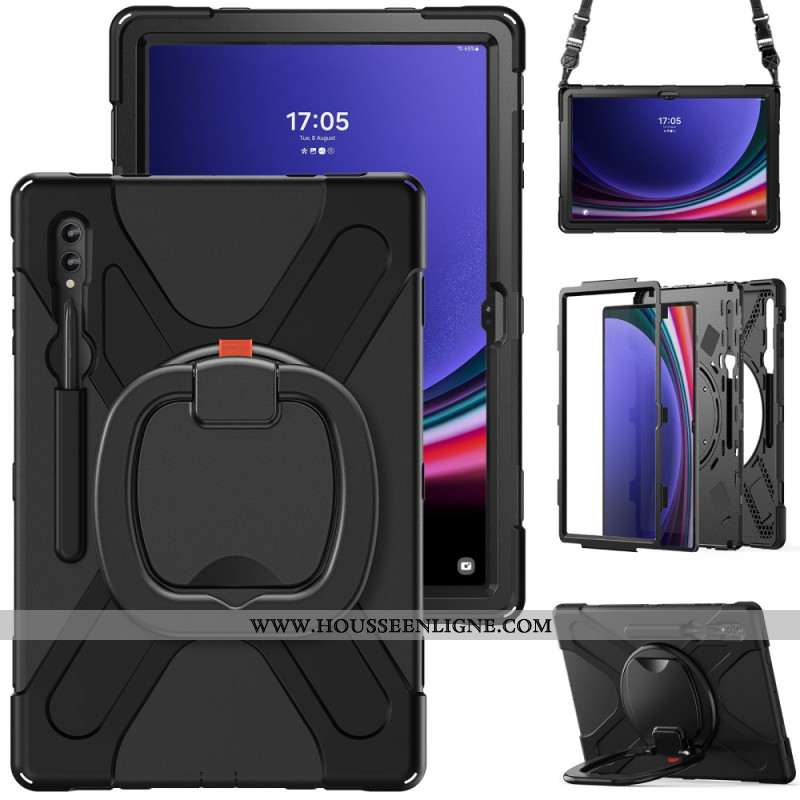 Coque Samsung Galaxy Tab S9 / S8 Ultra Support Rotatif et Bandoulière