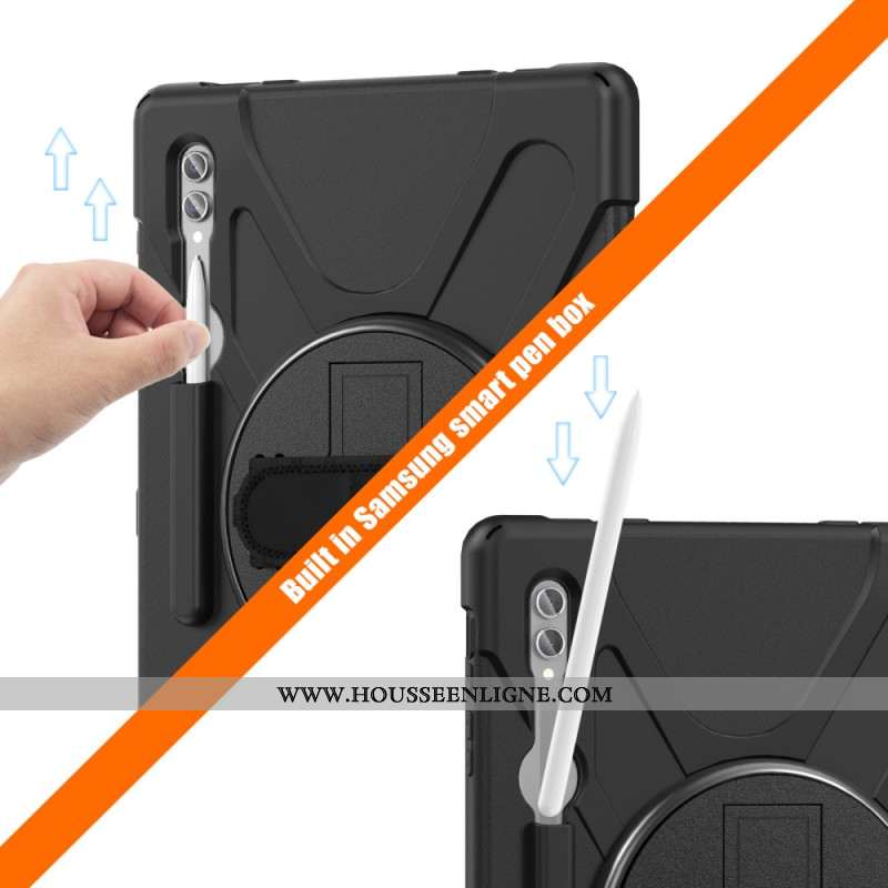 Coque Samsung Galaxy Tab S9 Ultra / S8 Ultra Triple Protection Sangle et Support