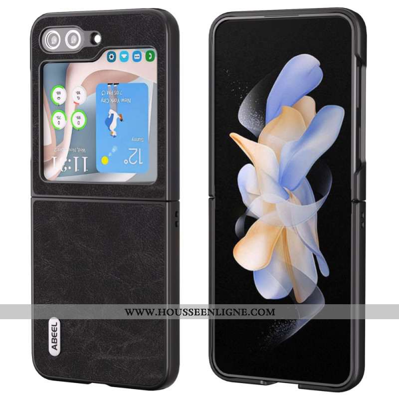 Coque Samsung Galaxy Z Flip 5 Effet Cuir Litchi Abeel