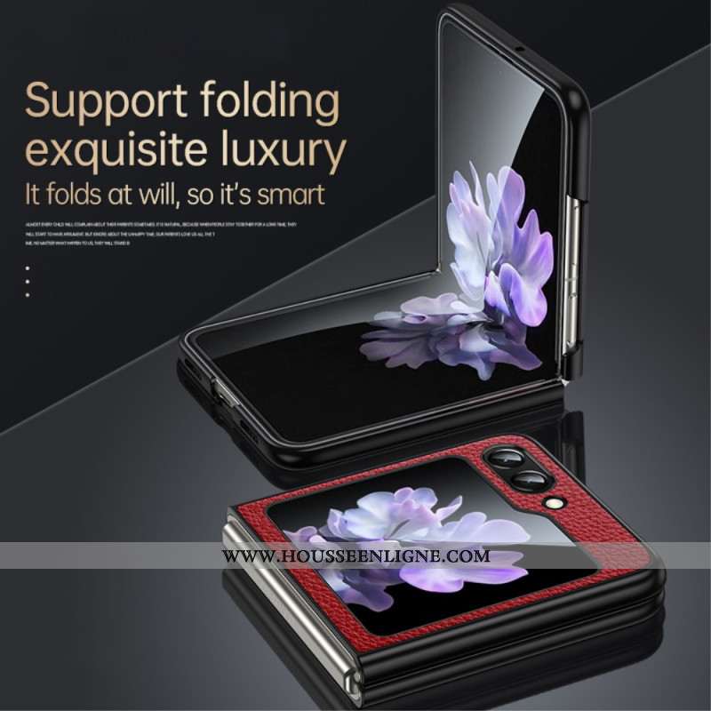 Coque Samsung Galaxy Z Flip 5 Effet Cuir SULADA