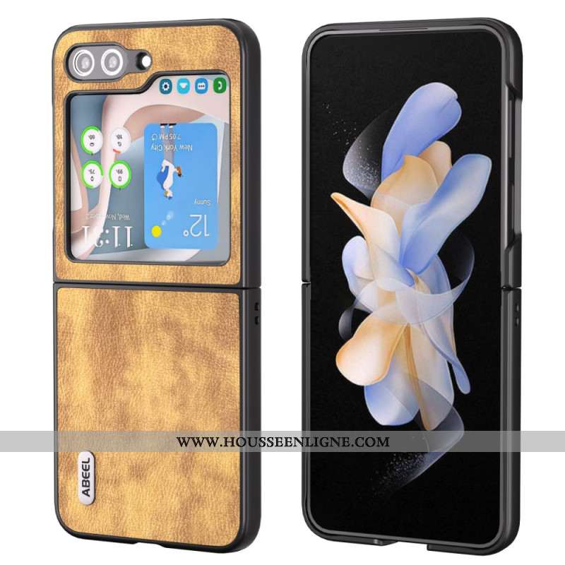 Coque Samsung Galaxy Z Flip 5 Effet Cuir Vintage Abeel