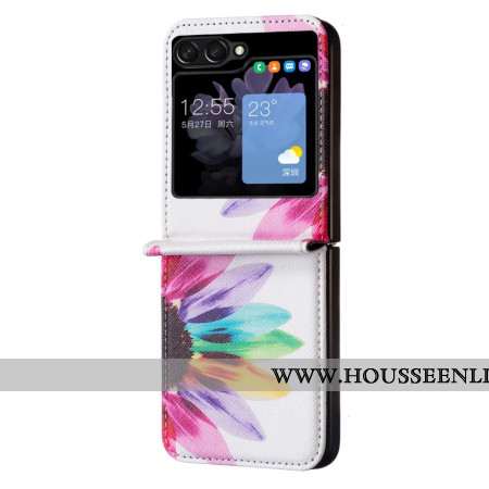 Coque Samsung Galaxy Z Flip 5 Fleur Aquarelle